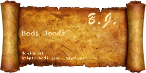 Bedi Jenő névjegykártya